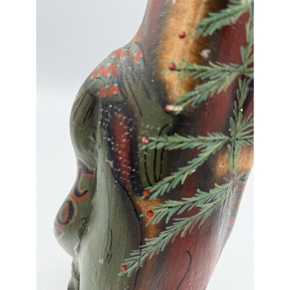 “Hand Carved Folk Art Santa Signed Ellwanger 1990 – Rustic Christmas Decor” - Picture 10 of 12